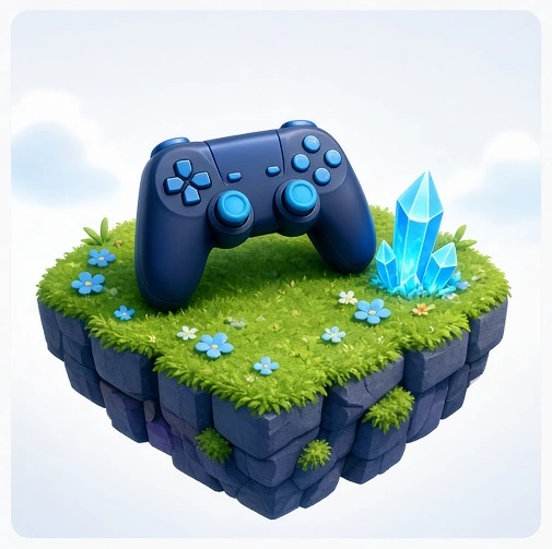 Игровой геймпад на парящем острове — готовая игра из портфеля студии